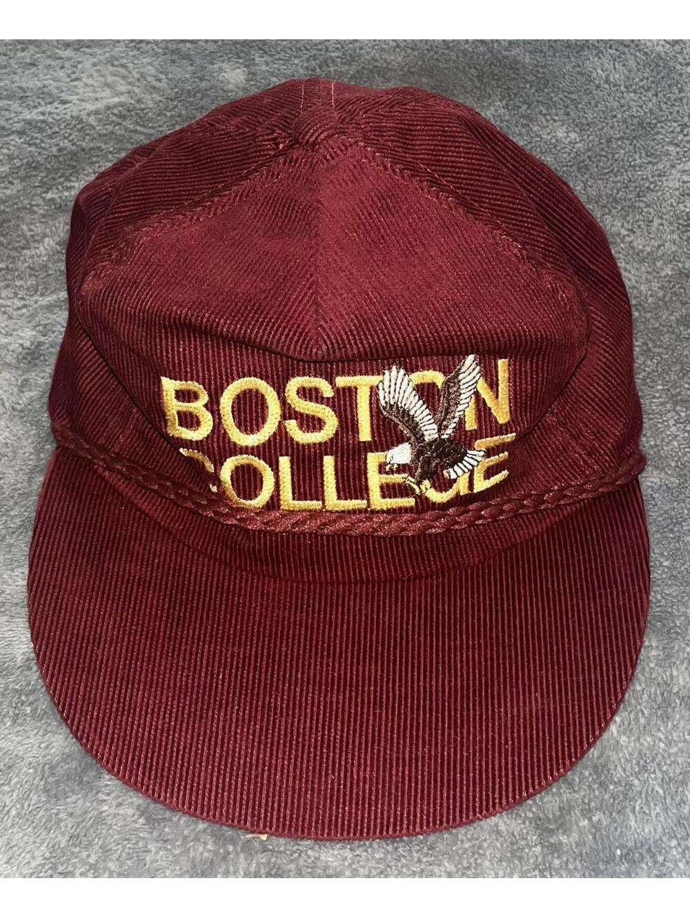 Vintage RARE Boston College Eagles Corduroy Snap Back Hat Made in USA 🇺🇸